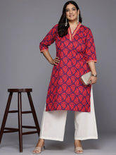 Plus Size Floral Printed Floral Crepe Kurta-AP-AHKUCRDP-1135