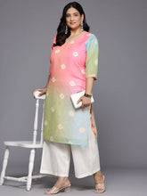 Plus Size Bandhani Printed Georgette Kurta-AP-AHKUGRDP-1137