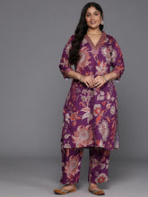 Plus Size Floral Printed Regular Kurta with Trousers-AP-AHKUPN-Combo-834-ICH