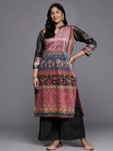 Plus Size Digital Printed Velvet Kurta and Palazzo Set-AP-AHKUPZ-COMBO-1070