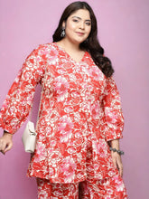 Women Plus Size Printed Pure Cotton Floral Tunic-AP-AHTUCOWX-8185