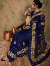 Womens Fashion Ethnic Navy Blue Color Sarees-MLSHWSA1121NBL0ONE