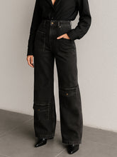 Women Black Wash Multi Pocket Stretch Straight Jeans-BAJEAN0669