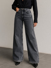 Women Grey Low Waist Wide Leg Jeans-BAJEAN0724