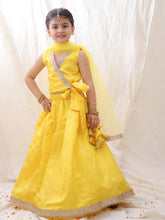 Tafetta Lehenga Choli Set for Kids - Yellow | BB24LC10YLB