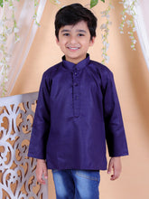 Cotton Short Kurta for Boys - Blue | BD22TP16BLC