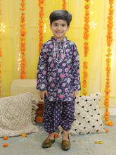 Pure Cotton Dhoti Kurta Set for Boys - Blue | BD23DK57BLB