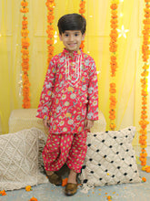 Pure Cotton Dhoti Kurta Set for Boys - Red | BD23DK57RDB
