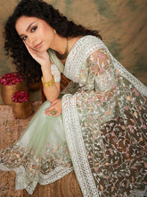 Womens Fashion Ethnic Pista Green Color Sarees-MLSHWSA1224PSG0ONE