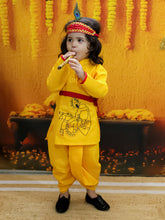 Cotton Dhoti Kurta Set for Kids - Yellow | BJ24DK20YWA