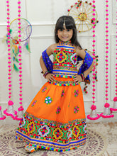 Cotton Lehenga Choli Set for Kids - Orange | BN23LC41ORA