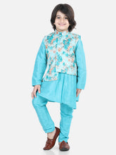 Silk Blend Kurta Pajama Set for Boys - Blue | BR22KP32BLB