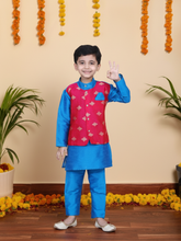 Kurta Pajama Set for Kids - Blue | BR23KP54BLB