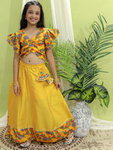 Chanderi Lehenga Choli Set for Girls - Yellow | BR23LC54YWB