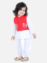 Cotton Flax Dhoti Kurta Set for Boys - Red | BS22DK35RDC