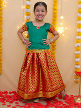 Lehenga Choli Set for Girls - Green | BS23SI15GRB