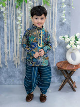 Cotton Blend Dhoti Kurta Set for Boys - Blue | BS24DK59BLA