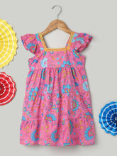 Printed Pure Cotton Summer Frock for Girls- Pink-BS24DR63PIB