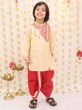 Linen Dhoti Kurta Set for Boys - Beige | BS25DK19BGA
