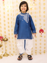 Linen Dhoti Kurta Set for Boys - Sky Blue | BS25DK19NBA