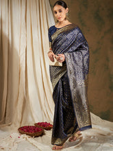 Womens Fashion Ethnic Navy Blue Color Sarees-MLSHWSA1183NBL0ONE