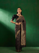 Womens Fashion Ethnic Black Color Sarees-MLSHWSA1293BLK0ONE