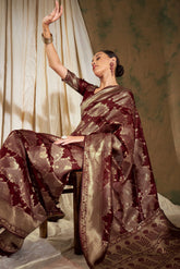 Womens Fashion Ethnic Maroon Color Sarees-MLSHWSA1186MRN0ONE