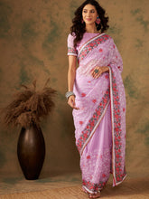 Womens Fashion Ethnic Lavender Color Sarees-MLSHWSA1208LVR0ONE