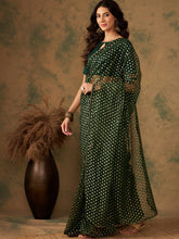 Womens Fashion Ethnic Olive Color Sarees-MLSHWSA1211OLV0ONE