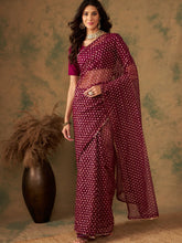 Womens Fashion Ethnic Wine Color Sarees-MLSHWSA1209WNE0ONE