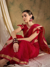 Womens Fashion Ethnic Red Color Sarees-MLSHWSA1371RED0ONE