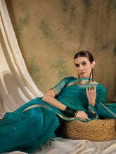 Womens Fashion Ethnic Teal Color Sarees-MLSHWSA1372TEL0ONE