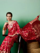 Womens Fashion Ethnic Red Color Sarees-MLSHWSA1377RED0ONE