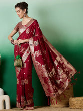 Womens Fashion Ethnic Maroon Color Sarees-MLSHWSA1381MRN0ONE