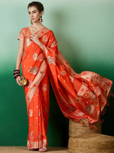 Womens Fashion Ethnic Orange Color Sarees-MLSHWSA1382ORG0ONE