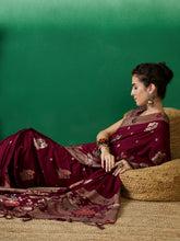 Womens Fashion Ethnic Wine Color Sarees-MLSHWSA1383WNE0ONE