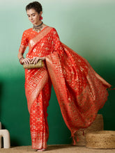 Womens Fashion Ethnic Orange Color Sarees-MLSHWSA1387ORG0ONE