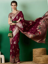 Womens Fashion Ethnic Burgundy Color Sarees-MLSHWSA1390BGY0ONE