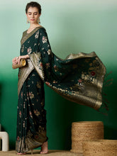 Womens Fashion Ethnic Green Color Sarees-MLSHWSA1391GRN0ONE