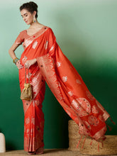 Womens Fashion Ethnic Orange Color Sarees-MLSHWSA1402ORG0ONE