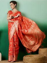 Womens Fashion Ethnic Orange Color Sarees-MLSHWSA1416ORG0ONE