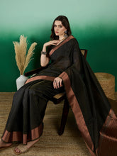 Womens Fashion Ethnic Black Color Sarees-MLSHWSA1430BLK0ONE