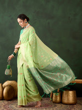 Womens Fashion Ethnic Pista Green Color Sarees-MLSHWSA1480PSG0ONE