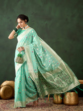 Womens Fashion Ethnic Sea Green Color Sarees-MLSHWSA1481SGR0ONE
