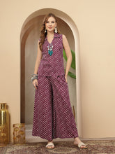 Stylum Women's Violet Leheriya Printed Cotton Co-Ord Set (CSVOILSANGLA)