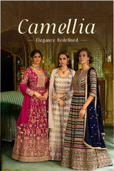 Georgette Hand Work Anarkali Gown with Dupatta - Pack of 3 Designs