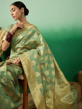Womens Fashion Ethnic Pista Green Color Sarees-MLSHWSA1129PSG0ONE
