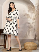 Women's Black Boho Printed Rayon Dress-DRSBLACKBOHO