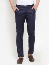 DesiQlo Men's Navy Solid Formal Trousers ( FGP 253Navy )