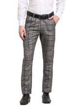 DesiQlo Men's Grey Cotton Checked Formal Trousers ( FGP 267Grey )